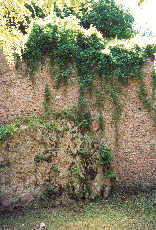 Fels mit Mauerwerk