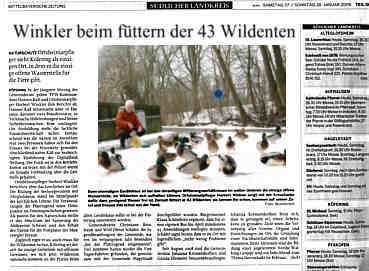 Herbert Winkler  beim Enten fttern