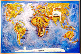 Weltkarte aus Stuck von Herbert Winkler 
